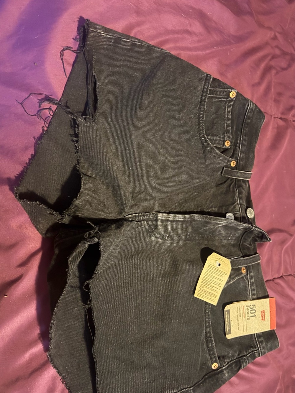 Levi's Black 501 High-Rise Shorts